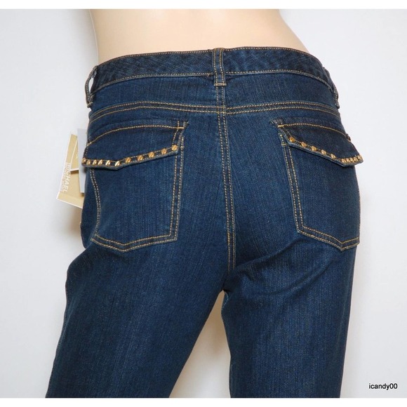 Michael Kors Stretch Cotton Flare Leg Jeans Pants Faded Medium Wash 4 Nwt $129 - Picture 4 of 7